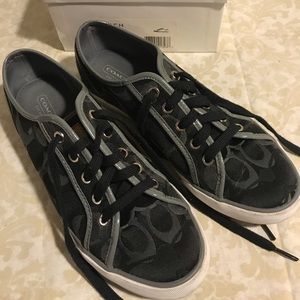 Coach Black Gray laced sneakers Size 9.